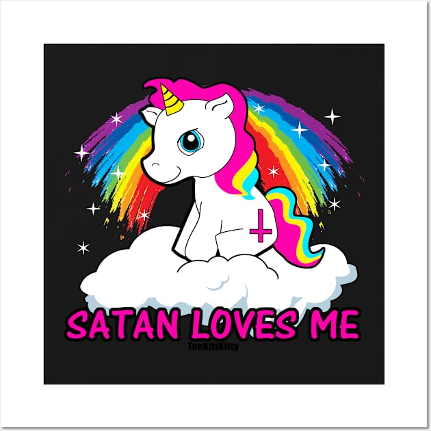 Satan Loves Me Shirt - Funny Satanic, Funny Occult Design, Wall Art by BlueTshirtCo